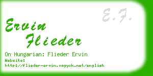 ervin flieder business card
